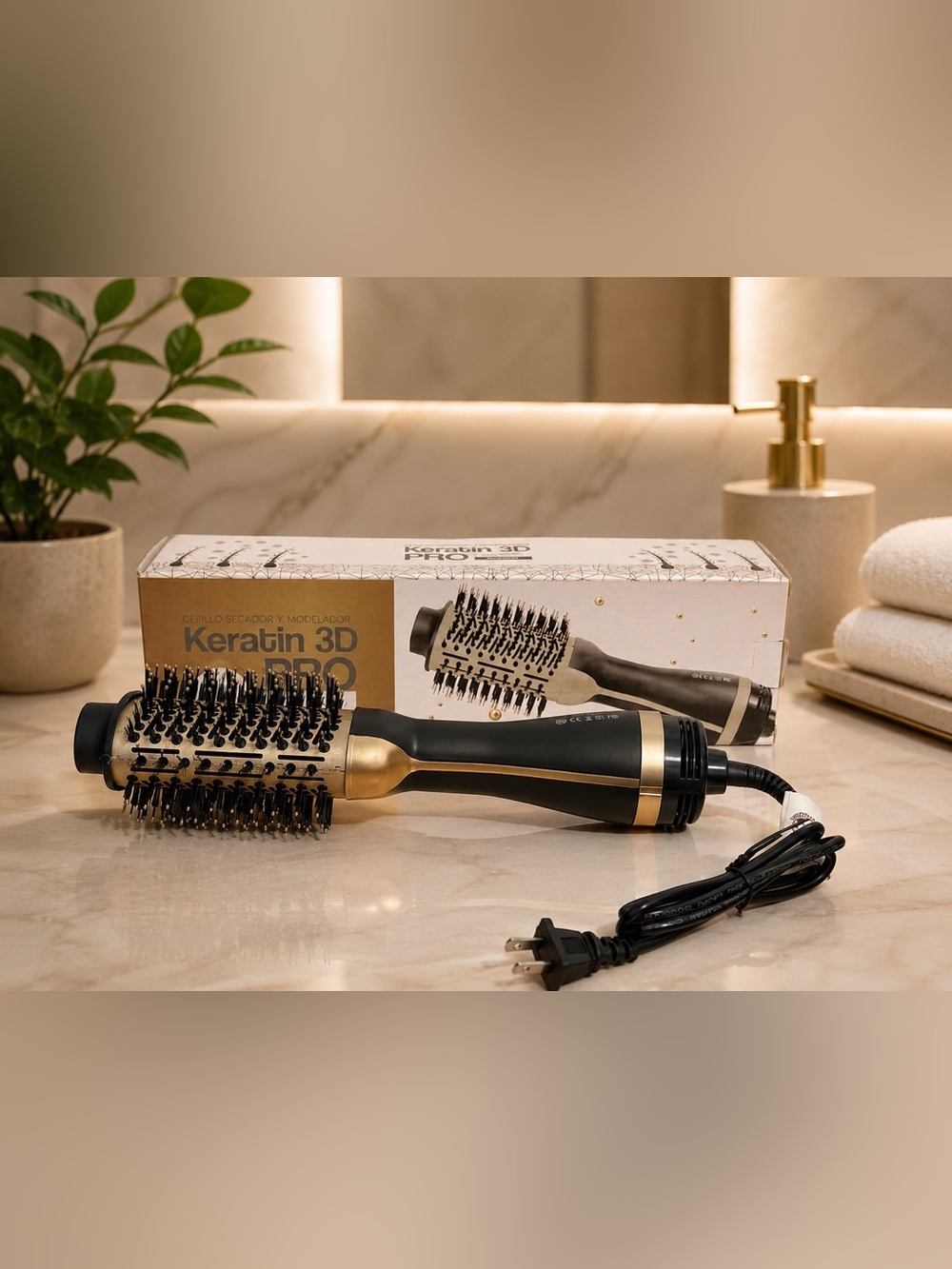 Keratin Pro 3D Hot Air Brush Dryer & Styler 2000W – Ceramic Barrel – New in Box